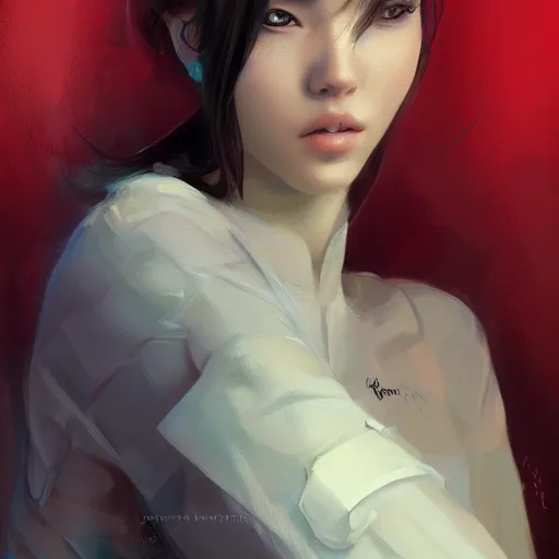 Image similar to portrait of by Stanley Artgerm Lau, WLOP, Rossdraws, James Jean, Andrei Riabovitchev, Marc Simonetti, Yoshitaka Amano, ArtStation, CGSociety,