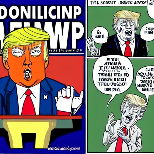 Prompt: comic of Donald Trump by Ben Garrison