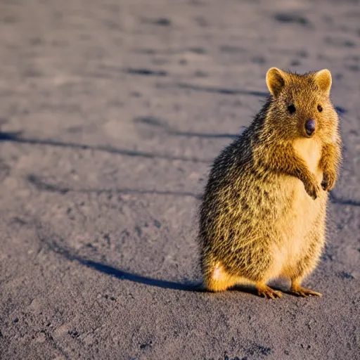 Image similar to an quokka on the surface of the moon, 🌕, canon eos r 3, f / 1. 4, iso 2 0 0, 1 / 1 6 0 s, 8 k, raw, unedited, symmetrical balance, wide angle