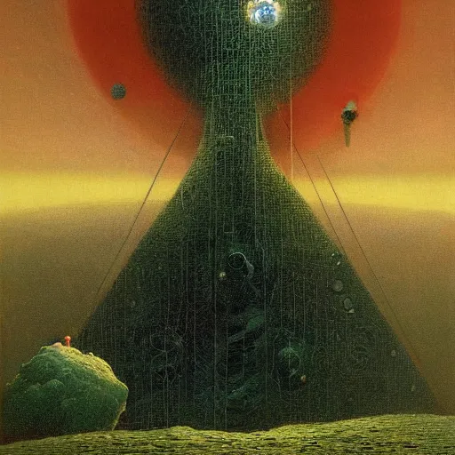 Prompt: satelite futurism by beksinski and gustave dore and gediminas pranckevicius