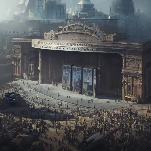 Prompt: the biggest theatre ever!, realistic, 8 k, extremely detailed, cgi, trending on artstation, hyper - realistic render, 4 k hd wallpaper, premium prints available, octane render, award winning, by greg rutkowski