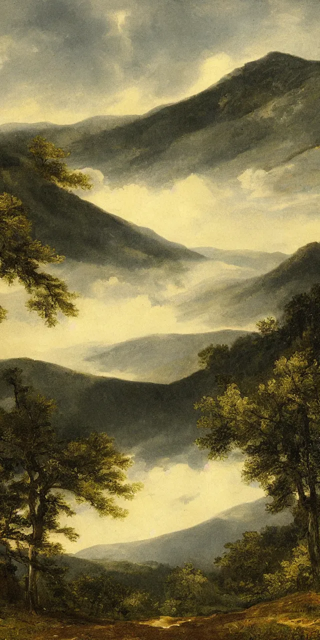 Prompt: appalachians mountains, by vincent van oggh