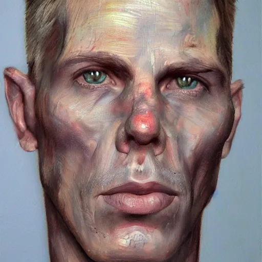 Prompt: john doe realism, lush, full range of color value, detailed textures, neutral, detailed features, cool shadow, add textures detailed, details were painted using a small conventional brush