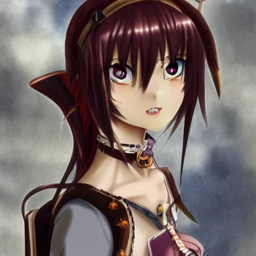 Prompt: photo of a steampunk anime girl