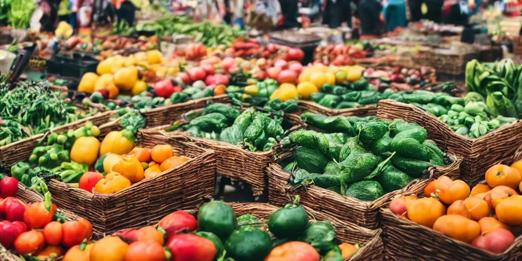 Image similar to a macro portrait of a farmers market