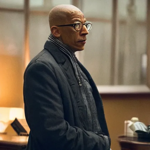 Prompt: movie still of Gus Fring as Professor X in a new X-Men movie