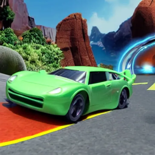 Prompt: the rock in the movie hot wheels acceleracers