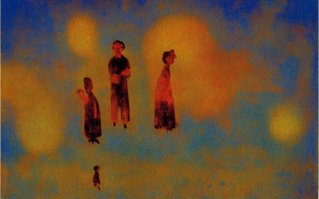 Prompt: surreal movie still from the triplets of belleville, award winning oil painting by odilon redon, chromatic aberration