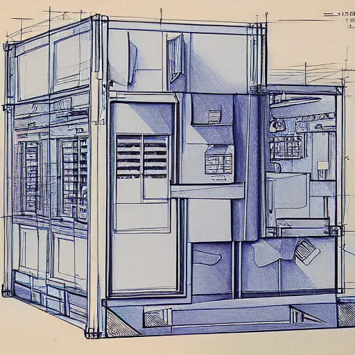 Prompt: very detailed blueprints of a working time machine