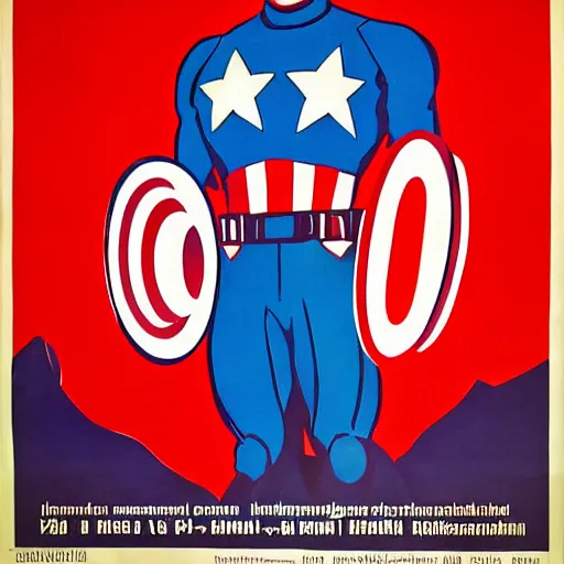 Image similar to Soviet Union Propaganda poster of Captain America