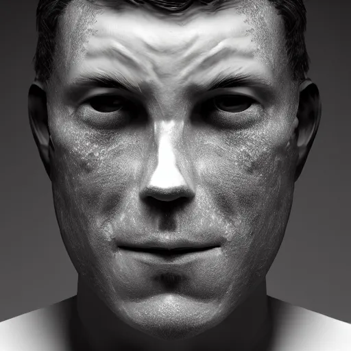 Image similar to man face made of smoke particles octane render