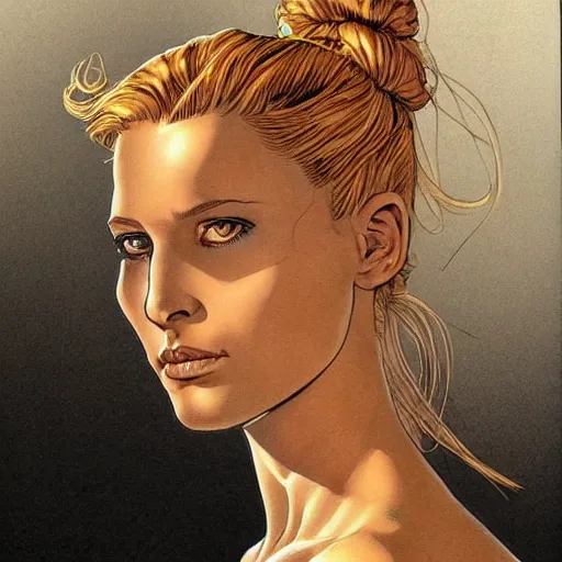 Prompt: a beautiful portrait of a woman Travis Charest style