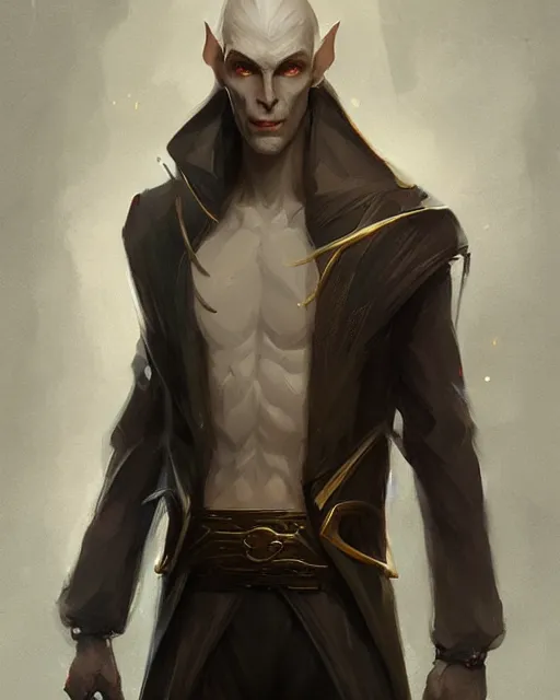 Prompt: character portrait of a slender elven man, by greg rutkowski, mark brookes trending on artstation