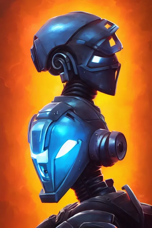 Image similar to epic mask helmet robot ninja portrait stylized as fornite style game design fanart by concept artist gervasio canda, behance hd by jesper ejsing, by rhads, makoto shinkai and lois van baarle, ilya kuvshinov, rossdraws global illumination radiating a glowing aura global illumination ray tracing hdr render in unreal engine 5