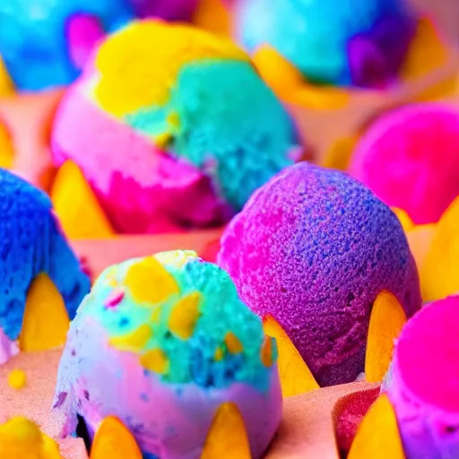 Prompt: colorful crystal icecream, very detailed, food photography, 4 k