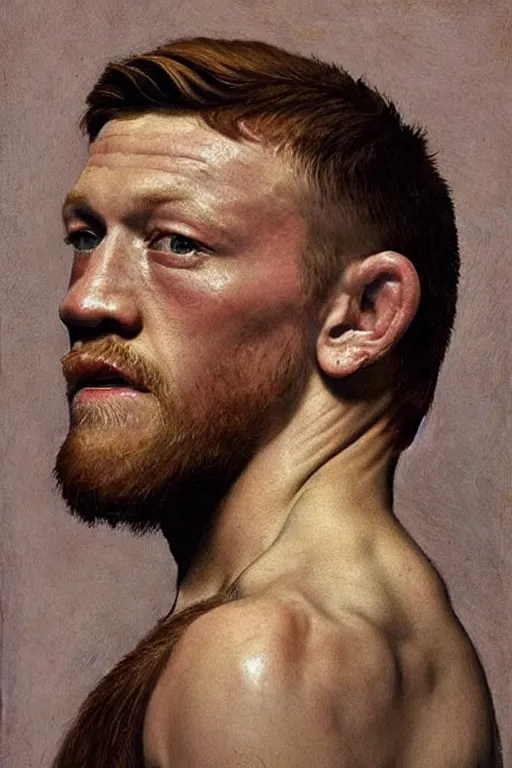 Prompt: connor mcgregor by caravaggio, mma fighter glamour shot