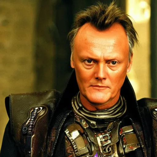 Image similar to Anthony Head as Cyberpunk Uther