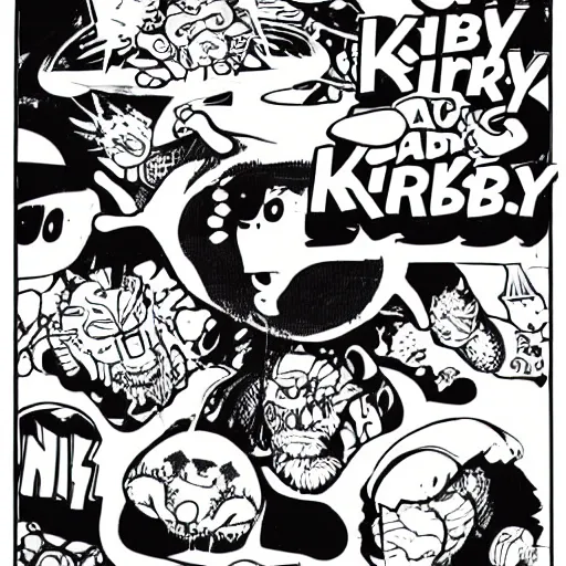 Image similar to kirby krackle, black and white only