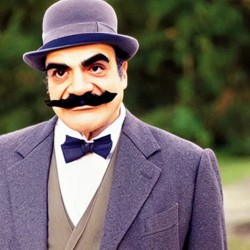 Image similar to david suchet as hercule poirot