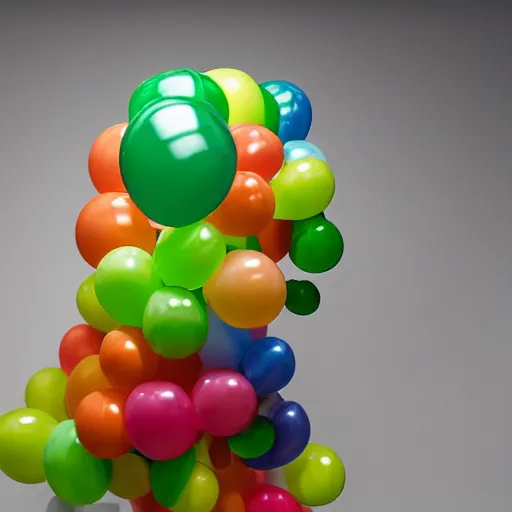 Image similar to chameleon made of balloons by masayoshi matsumoto, studio lighting, 8 k