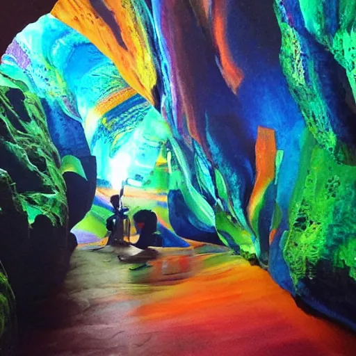 Prompt: cave paiting of an iPhone