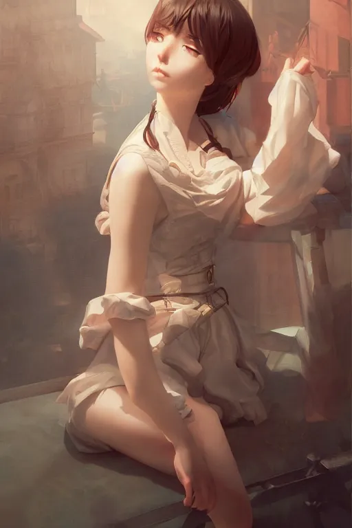 Image similar to legend of a spanish dona, historical setting, soft lighting, atmospheric, cinematic, moody, in the style of ilya kuvshinov and range murata, krenz cushart, oil on canvas, 8 k