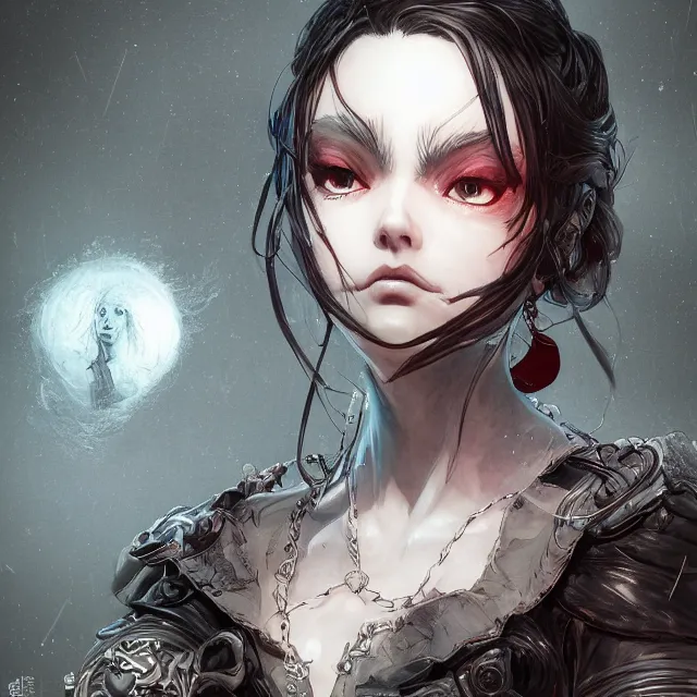 Prompt: the portrait of neutral evil fallen female dark knight vagabond as absurdly beautiful, gorgeous, elegant, sophisticated, cute young woman, an ultrafine hyperdetailed illustration by kim jung gi, irakli nadar, intricate linework, bright colors, octopath traveler, final fantasy, unreal engine 5 highly rendered, global illumination, radiant light, detailed and intricate environment