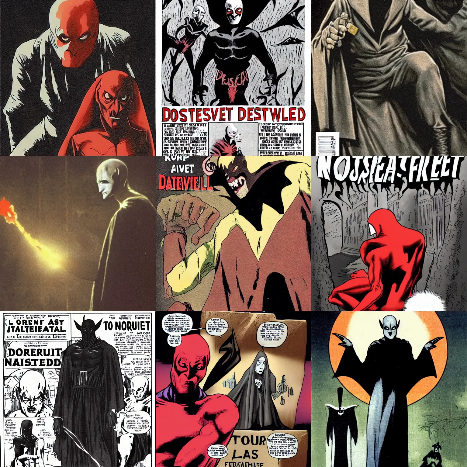 Prompt: nosferatu daredevil lost media