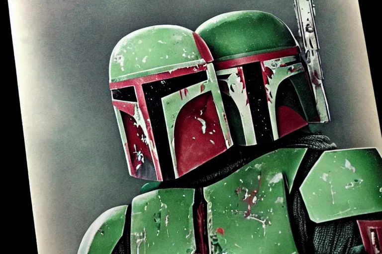 Prompt: battle damaged boba fett