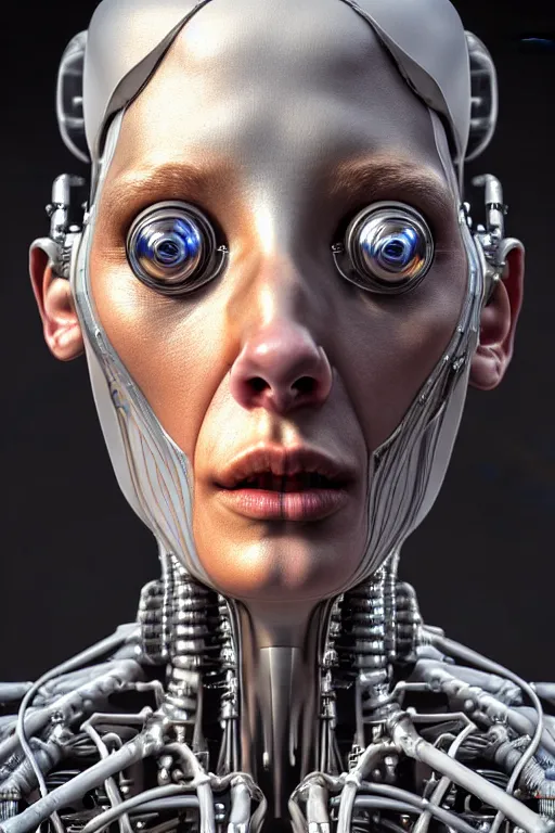 Image similar to hyperrealistic close-up rococo cyborg mechanical woman! highly detailed concept art eric zener elson peter cinematic hard lighting high angle hd 8k sharp shallow depth of field, inspired by David Paul Cronenberg and Zdzisław Beksiński