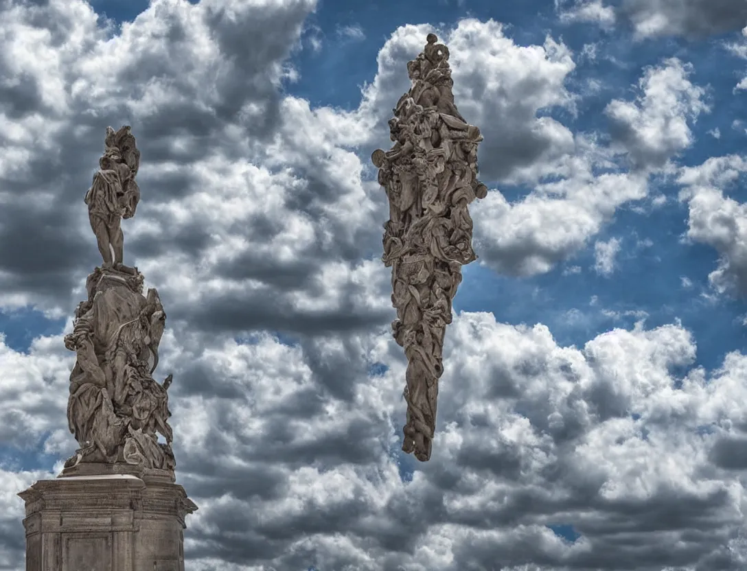 Image similar to jpeg compression visualized, museum sculpture, cloud backdrop, elaborate detail, modern, 4k, 33mm award winning photograph