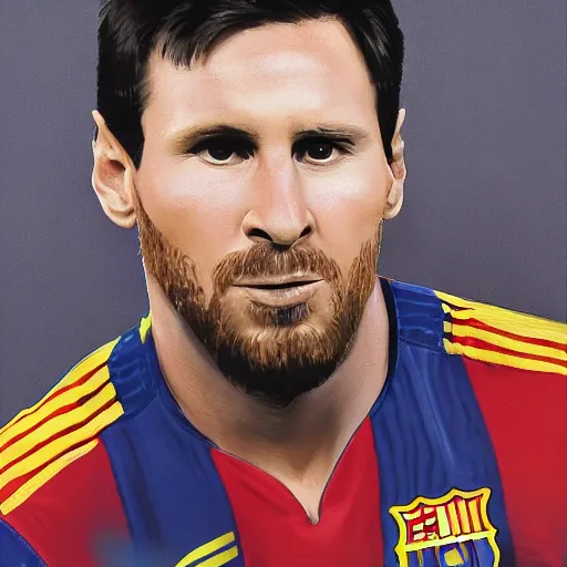 Image similar to a portrait of Lionel Messi, photo, studio lighting, realistic