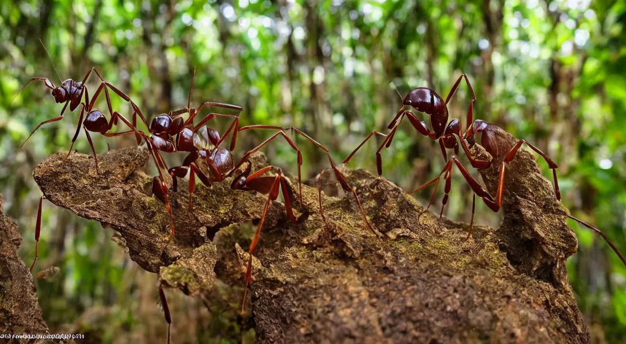 Prompt: incredible ant human in the jungle, by the best photographer of national geographic, scientific photo, hight quality, realistic light, kodachrome 6 4, hiperdetailed