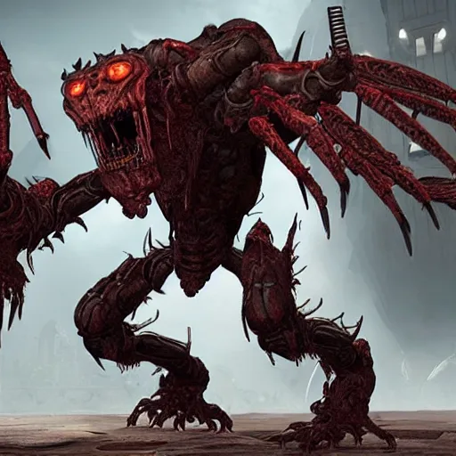 Image similar to insect monster from doom eternal