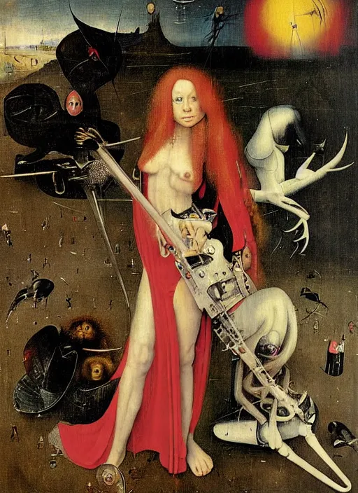 Image similar to danielle dax by hieronymus bosch