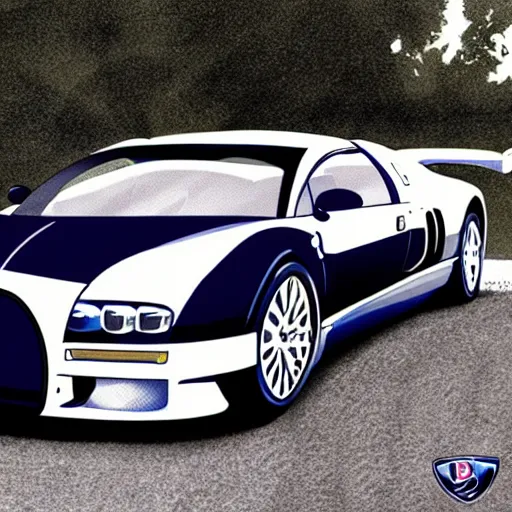 Image similar to Bugatti EB110, cartoonish, cartoon,