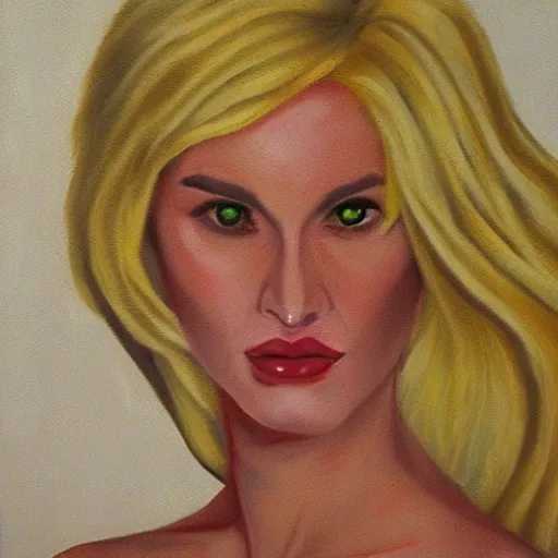 Image similar to portrait of a blonde femme fatale by Glen Orbik, - H 896