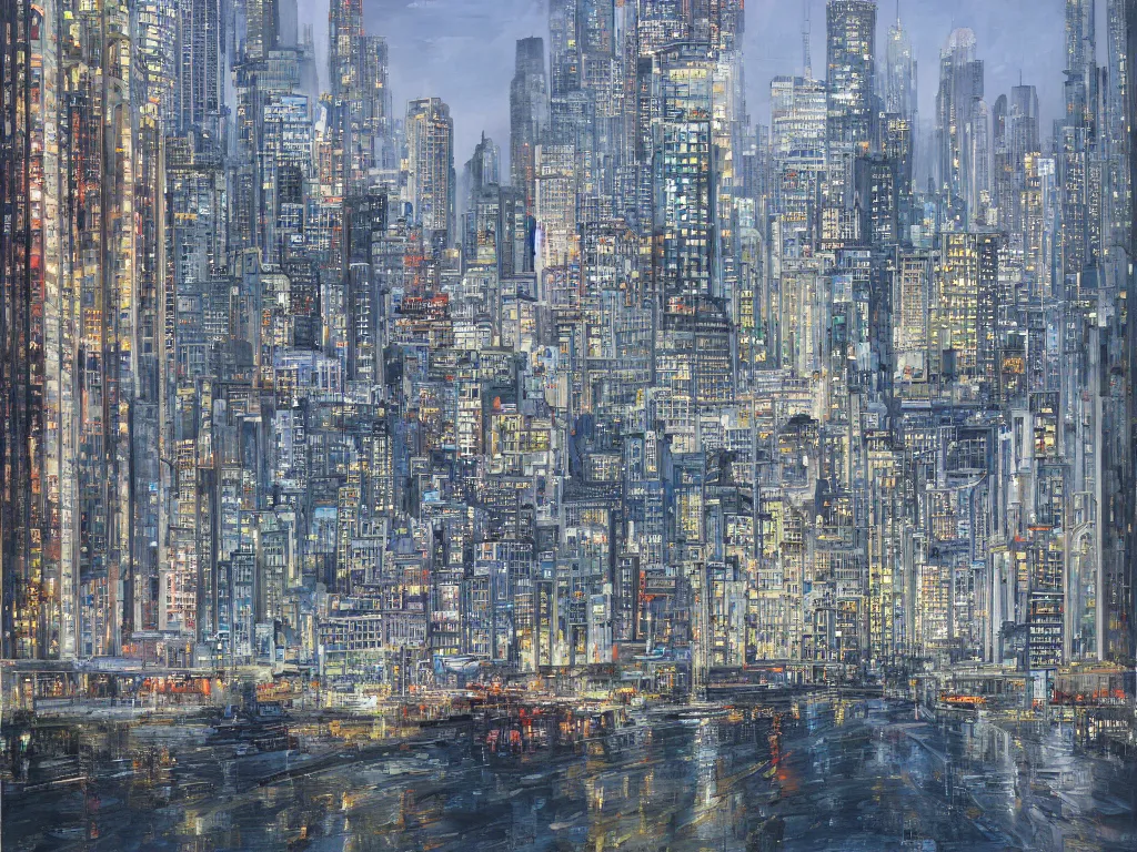 Prompt: cityscape artwork by yang yongliang