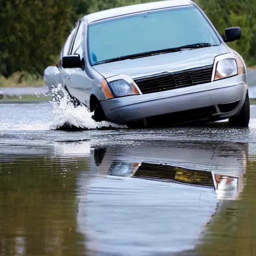 Prompt: car sinking