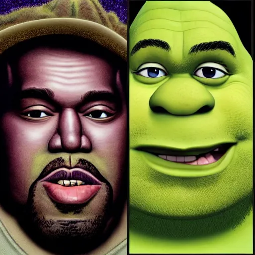 Image similar to portrait of Shrekye West, kanye, shrek