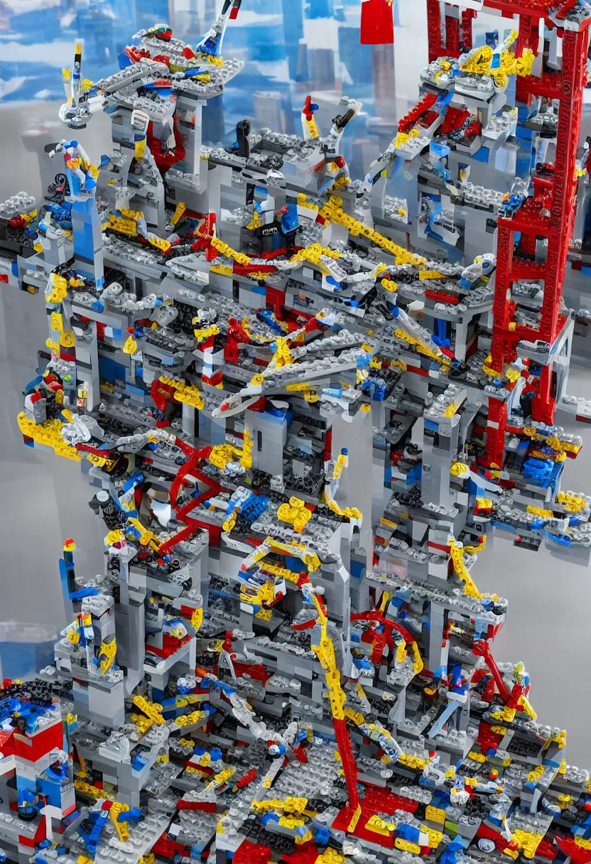 Prompt: lego world trade center 9 1 1