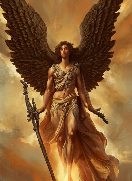 Prompt: digital _ painting _ of _ biblical angel _ by _ filipe _ pagliuso _ and _ justin _ gerard _ symmetric _ fantasy _ highly _ detailed _ realistic _ intricate _ port