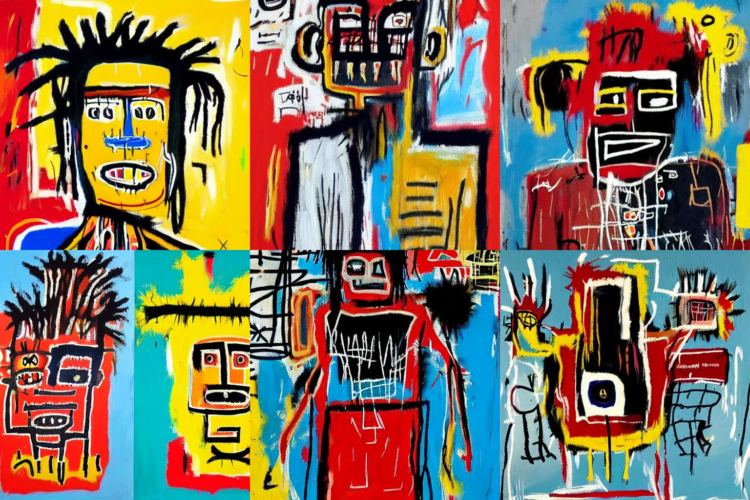 Image similar to highly detailed paintings by Jean-Michel Basquiat
