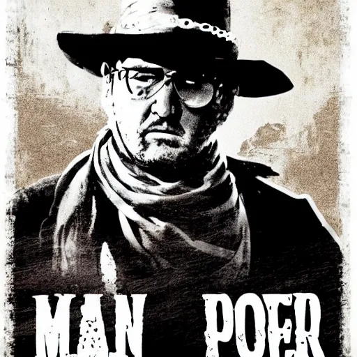 Image similar to movie poster of the man with no name, in the style of sergio leone and john ford, spaghetti western, hd, detailed, epic