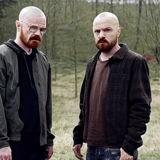 Image similar to walter white and jesse pinkman muckbang