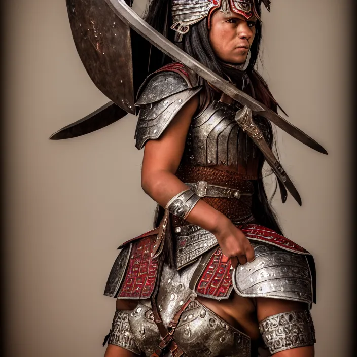 Image similar to full body photograph of a very beautiful harelquin warrior. extremely detailed. dslr. 8 5 mm.