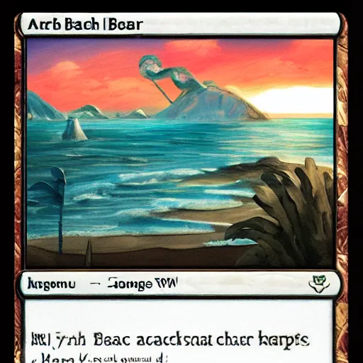 Image similar to a beach landscape, magic the gathering style