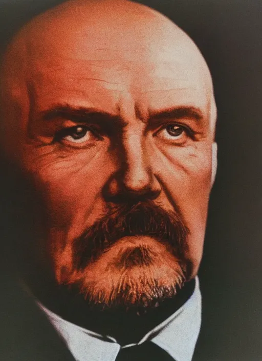 Prompt: hyper detailed bright photograph of lenin ulyanov by don mccullin, color, dslr