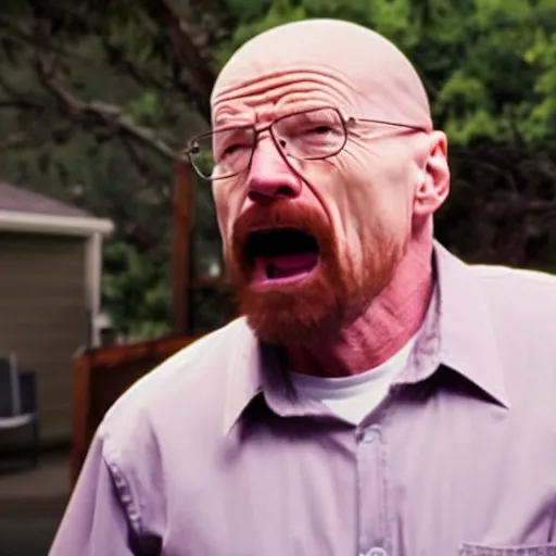 Image similar to walter white angrily screaming at a baby