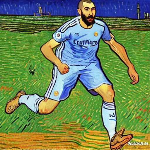 Prompt: benzema by van gogh